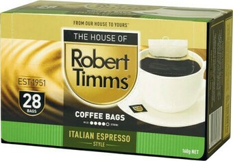 Coles Robert Timms Coffee Bags 28 Pack offer