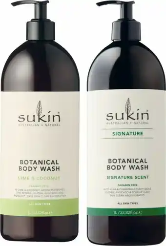 Coles Sukin Body Wash 1 Litre offer