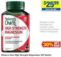My Chemist Nature's Own High Strength Magnesium 150 Tablets offer