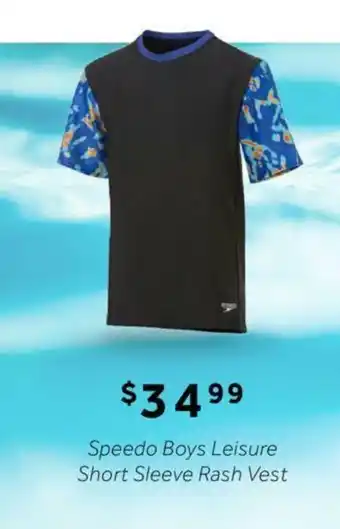 Rebel Speedo Boys Leisure Short Sleeve Rash Vest offer