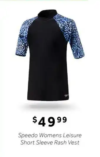 Speedo Womens Leisure Short Sleeve Rash Vest