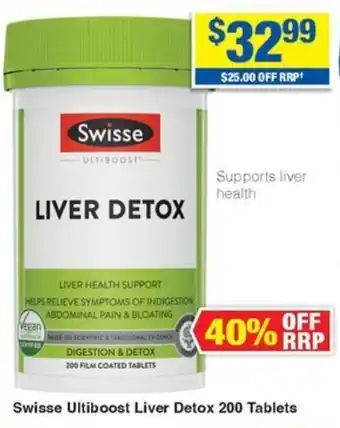 My Chemist Swisse Ultiboost Liver Detox 200 Tablets offer