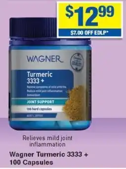 My Chemist Wagner Turmeric 3333 + 100 Capsules offer