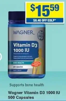 My Chemist Wagner Vitamin D3 1000 IU 500 Capsules offer