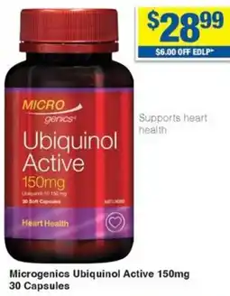 My Chemist Microgenics Ubiquinol Active 30 Capsules offer