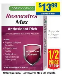 Naturopathica Resveratrol Max 30 Tablets