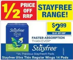 My Chemist Stayfree Ultra Thin Regular Wings 14 Pads offer