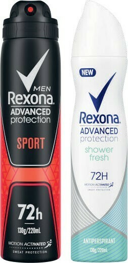 Coles Rexona Advanced 72hr Aerosol Deodorant 220mL offer