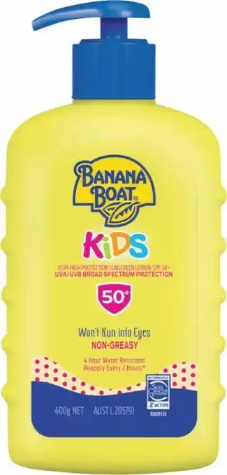 Coles Banana Boat Kids Sunscreen SPF 50+ Pump 400g^ offer