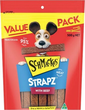 Coles Schmackos Dog Treats 500g offer
