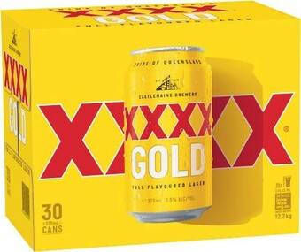 Coles XXXX Gold Block Cans 30X375mL offer