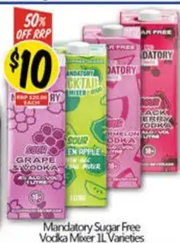 NQR Mandatory Sugar Free Vodka Mixer Varieties offer
