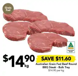 Drakes Australian Grain Fed Beef Round BBQ Steak - Bulk Tray offer