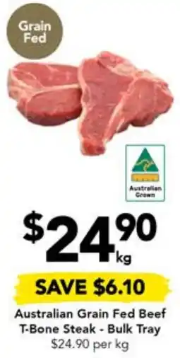 Drakes Australian Grain Fed Beef T-Bone Steak - Bulk Tray offer