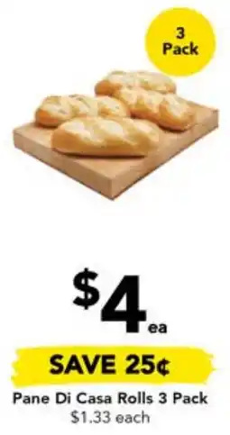 Drakes Pane Di Casa Rolls 3 Pack offer