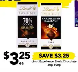 Drakes Lindt Excellence Block Chocolate offer