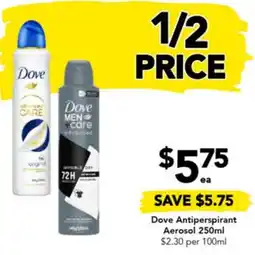 Drakes Dove Antiperspirant Aerosol offer