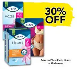 Drakes Selected Tena Pads, Liners or Underwear offer