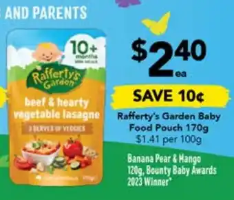 Drakes Rafferty's Garden Baby Food Pouch offer