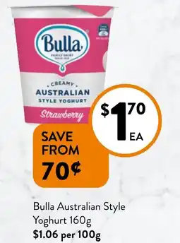 Foodworks Bulla Australian Style Yoghurt offer