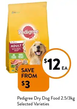 Foodworks Pedigree Dry Dog Food Selected Varieties offer