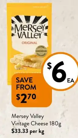 Foodworks Mersey Valley Vintage Cheese offer