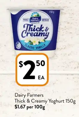 Foodworks Dairy Farmers Thick & Creamy Yoghurt offer