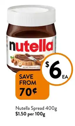 Foodworks Nutella Spread offer