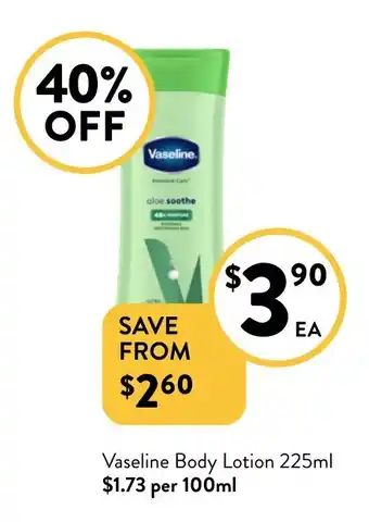 Foodworks Vaseline Body Lotion offer