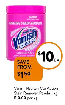 Foodworks Vanish Napisan Oxi Action Stain Remover Powder offer