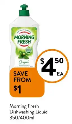 Foodworks Morning Fresh Dishwashing Liquid offer
