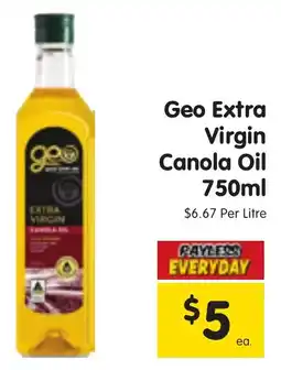 Spar Geo Extra Virgin Canola Oil offer