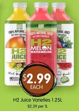 Spudshed H2 Juice Varieties offer