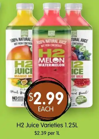 Spudshed H2 Juice Varieties offer