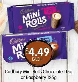 Spudshed Cadbury Mini Rolls Chocolate or Raspberry offer