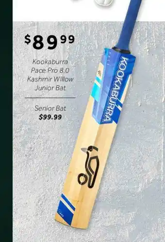 Rebel Kookaburra Pace Pro 8.0 Kashmir Wlllow Junior Bat offer