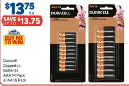 Foodland Duracell Coppertop Batteries AAA 14 Pack or AA 16 Pack offer
