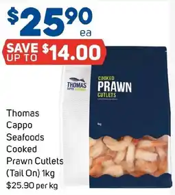 Foodland Thomas Cappo Seafoods Cooked Prawn Cutlets offer