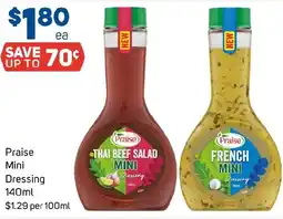 Foodland Praise Mini Dressing offer