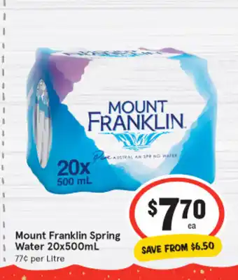 IGA Mount Franklin Sping Water 20x500ml offer