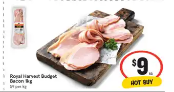 IGA Royal Harvest Budget Bacon 1kg offer