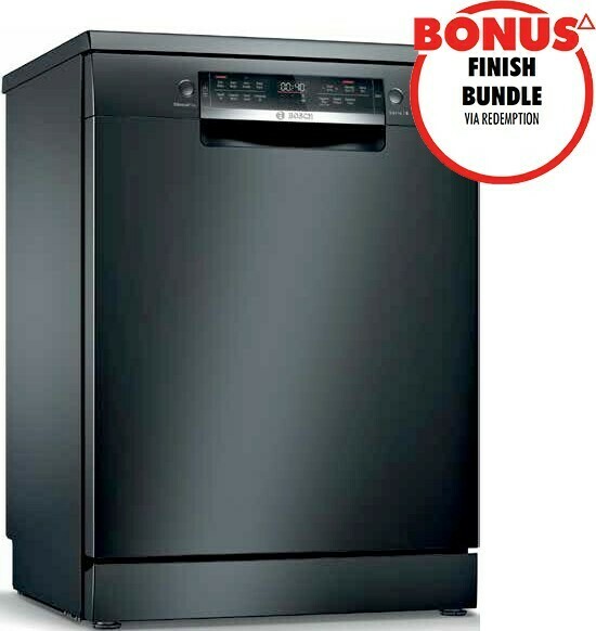 Bosch 60cm Freestanding Dishwasher Black Inox offer at The Good Guys