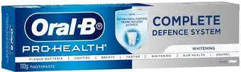 IGA Oral‑B Pro Health Complete Defence System Whitening Toothpaste 110g offer