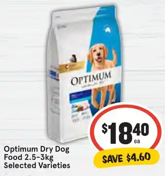 IGA Optimum Dry Dog Food Selected Varieties offer