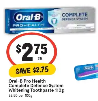 IGA Oral-B Pro Health Complete Defence System Whitening Toothpaste offer