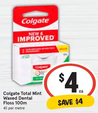 IGA Colgate Total Mint Waxed Dental Floss offer