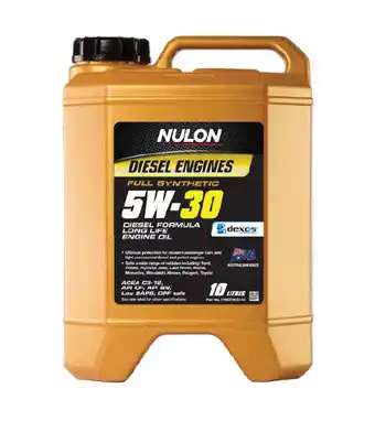 Auto One Nulon full synthetic 5w-30 diesel formula long life engine oil 10 litre offer