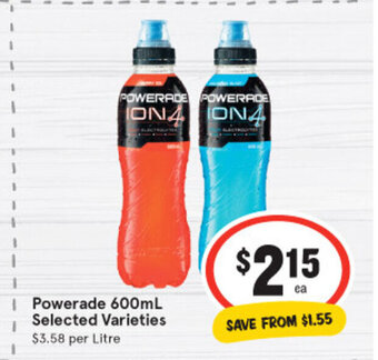 IGA Powerade 600ml Selected Varieties offer