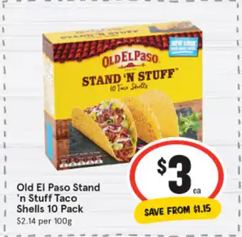 IGA Old El Paso Stand 'n Stuff Taco Shells 10 Pack offer