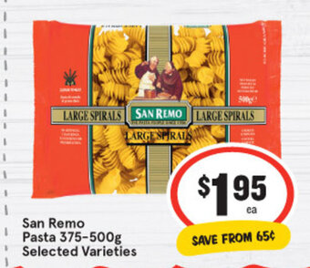 IGA San Remo Pasta 375-500g offer